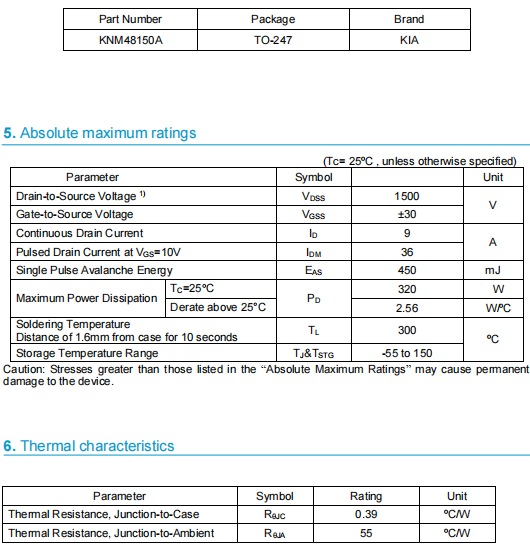 1500V 場效應(yīng)管 48150A 1500V 場效應(yīng)管 48150A