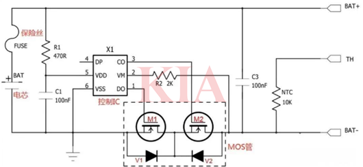 bms保護,電池保護電路圖分享-KIA MOS管