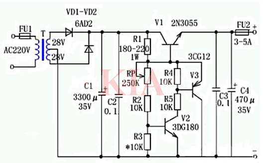 可調穩壓電源電路