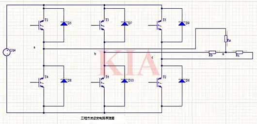 三相全橋逆變電路,原理圖詳解-KIA MOS管